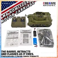 1/16 RC Tank World War II Tank US M8 how itzer Motor Carriage with Smoke Turret Rotation 360° Tempo Adult Kids Model Tank