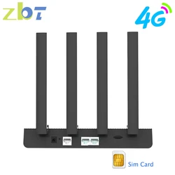 ZBT 4G LTE Router WiFi SIM Card 300Mbps 1200Mbps Home Hotspot 2.4ghz 5ghz Wi-Fi Roteador 2*LAN EC200AEUHA Modem 4*Antenna