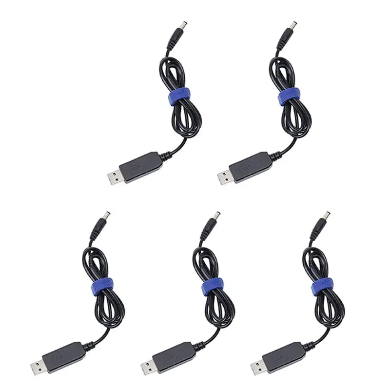 5X USB To DC Convert Cable 5V To 9V Voltage Step-Up Cable 5.5X2.1Mm DC Male 1M New