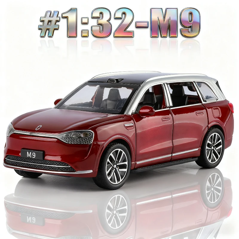 1:32 AI A M9 nueva energía SUV alta simulación Diecast Metal aleación modelo coche sonido luz tirar hacia atrás colección niños juguetes regalos