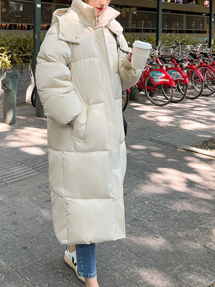 Veste d'hiver en coton pour femme, manteau Long, édition coréenne, ample et épais, à capuche, pardessus Parker chaud, nouvelle collection