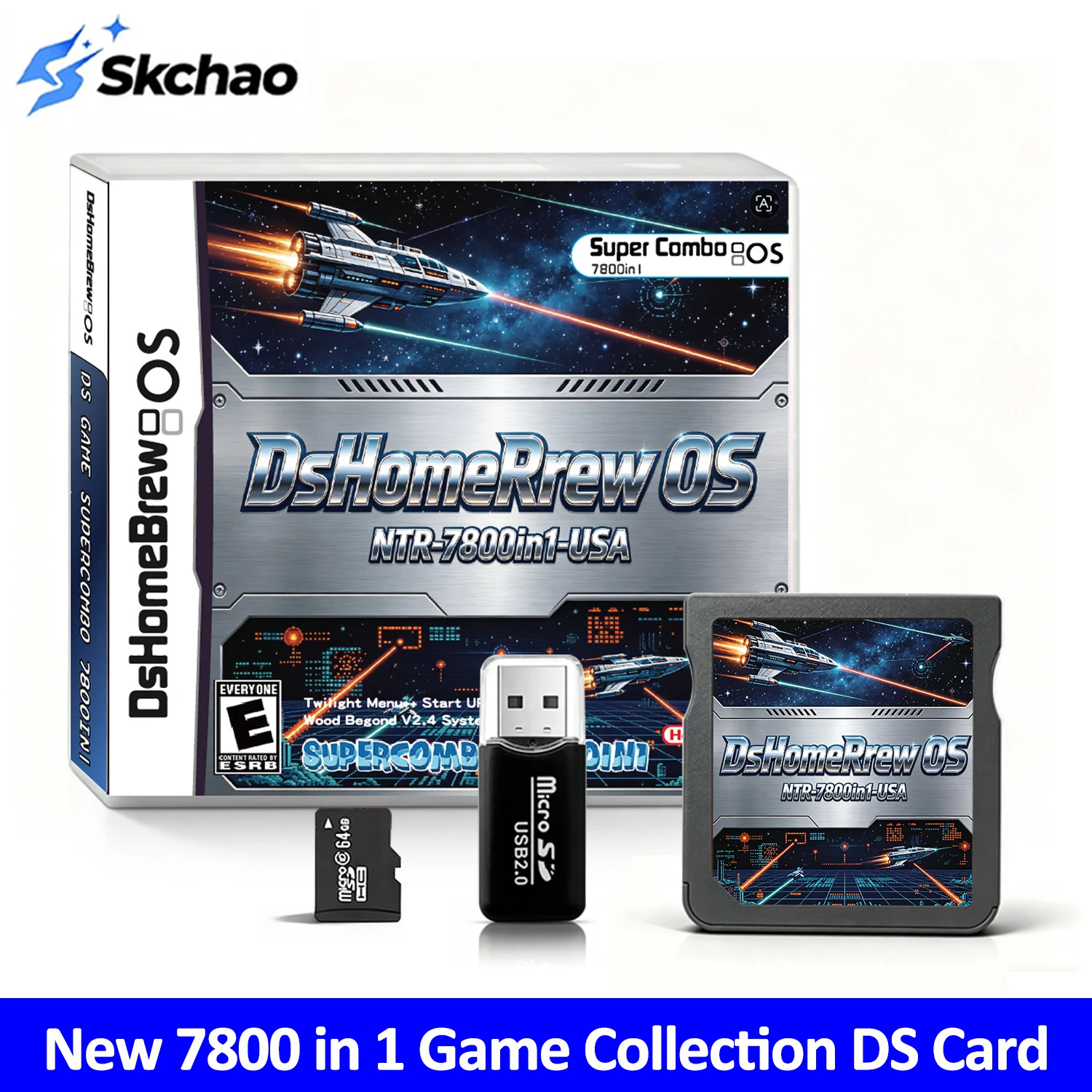 Retro Gaming Machine - 7800 in 1 DsHomeBrew Flash Card