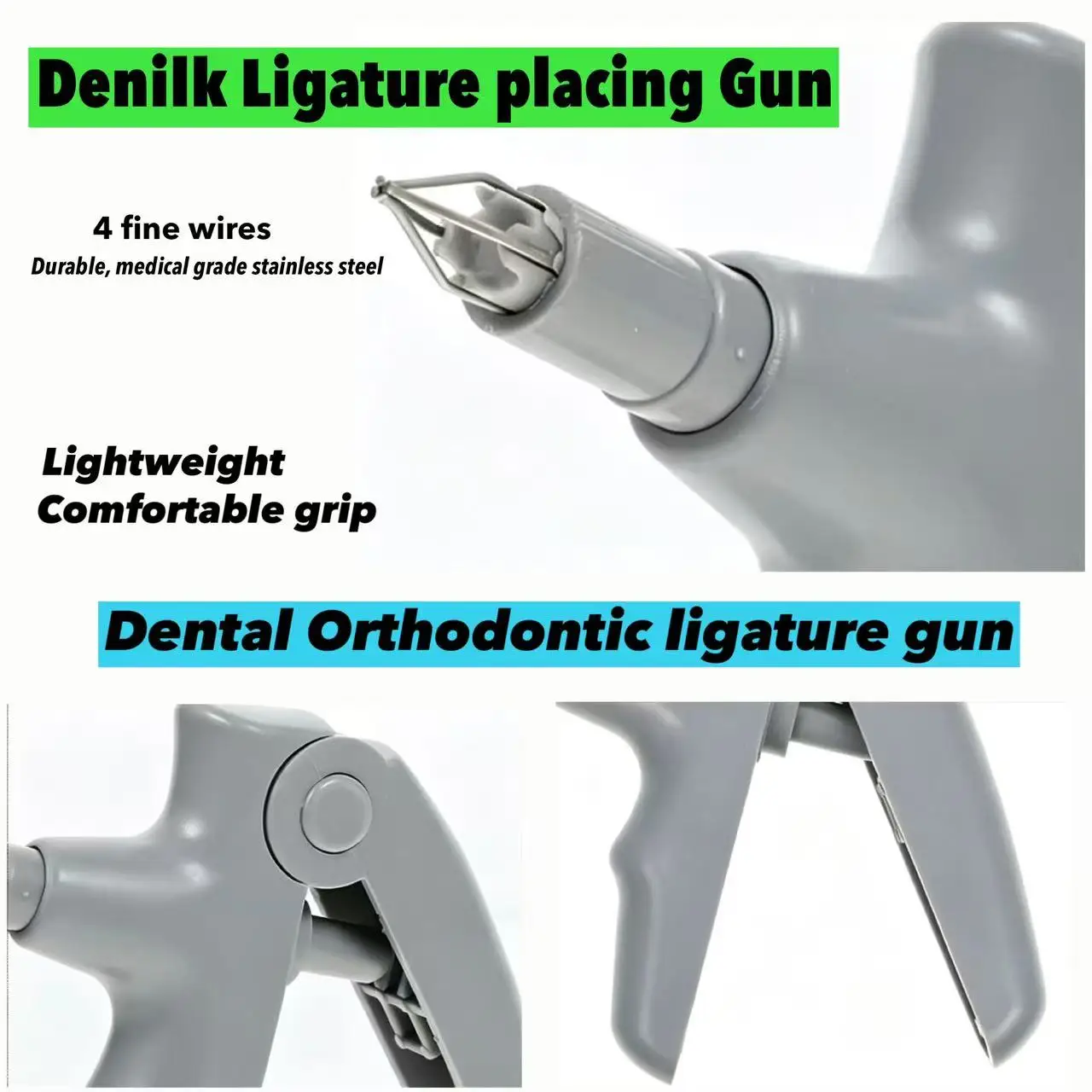 DENILK 1 Stück Dentalinstrument Ligaturpistole Kieferorthopädischer Ligaturbandspender für Elastische Gummibänder