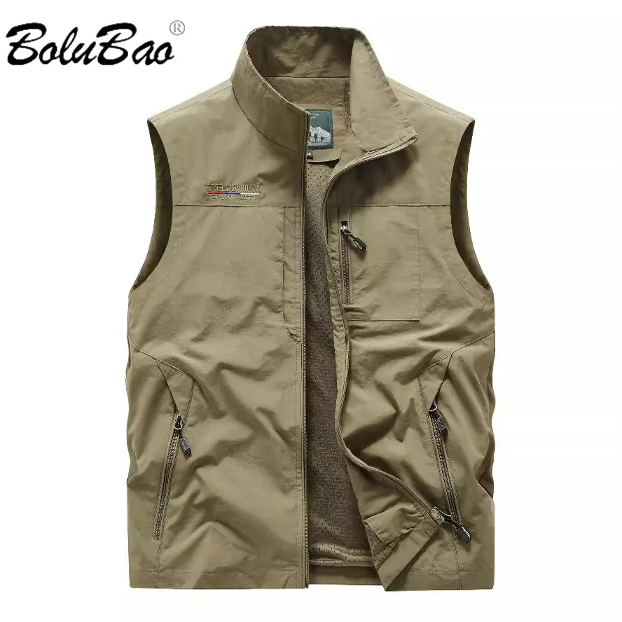 

BOLUBAO 2024 Outdoor Leisure Vest For Men Solid Color Fashion Vest High Quality Design Selling Leisure Vest For Men