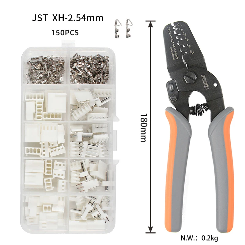 JST 2.54 2510 Connector plug + needle +socket Header Mini Micro Open Barrel Crimping Tools for AWG28-20 Terminals and Connectors