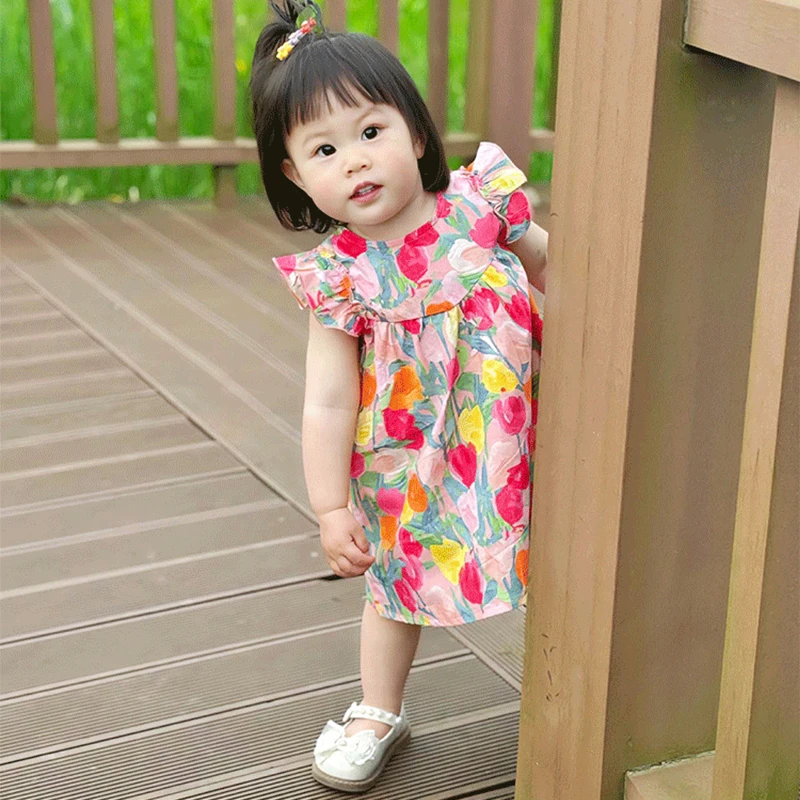 

Toddler Girl Clothes Summer Flower Baby Dresses Children's Princess Costume 1st Birthday Party Dresses For Girls Casual Dresses