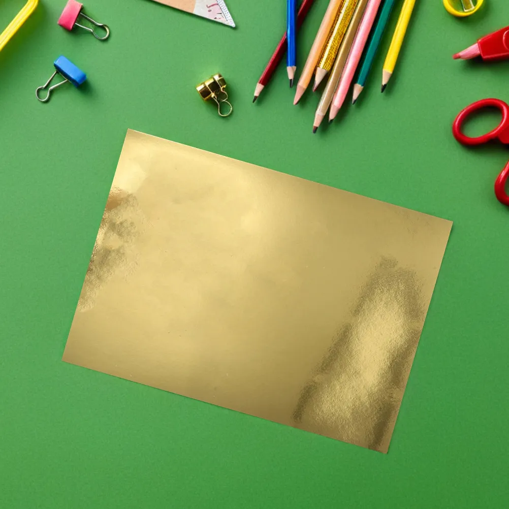 60Pcs Metallic Cardstock Paper Shiny Mirror Finish DIY Craft Paper for Scrapbooking Card Making Journaling Greeting Cards Gold