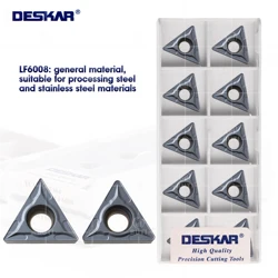 DESKAR 100% Original TCMT16T304 TCMT16T308 LF6008 CNC Lathe Turning Blade Carbide Inserts Lathe Cutter TCMT16 Cutting Tool Parts