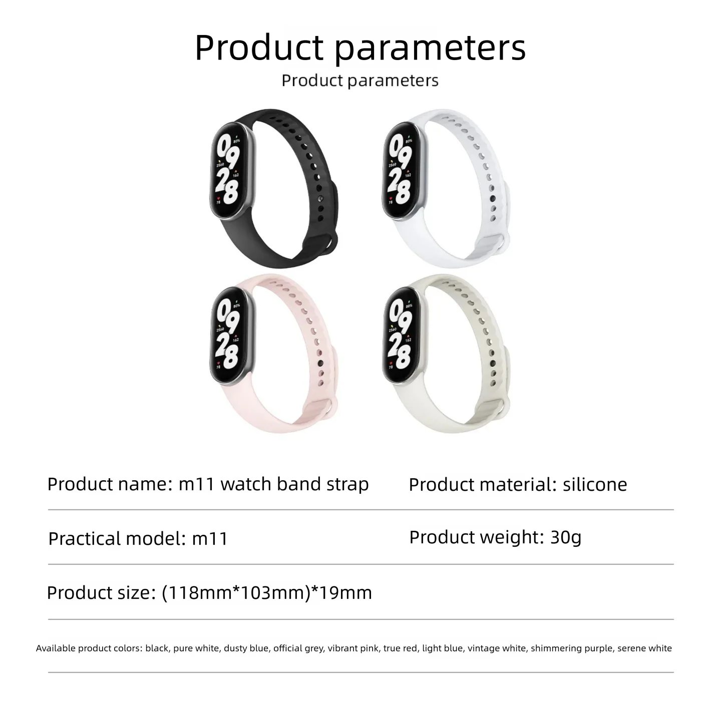 Universal Mi Band 11 Replacement Strap Sweat-Wicking Wristband Compatible with Mi Band 8/9/10 Wave Texture Design