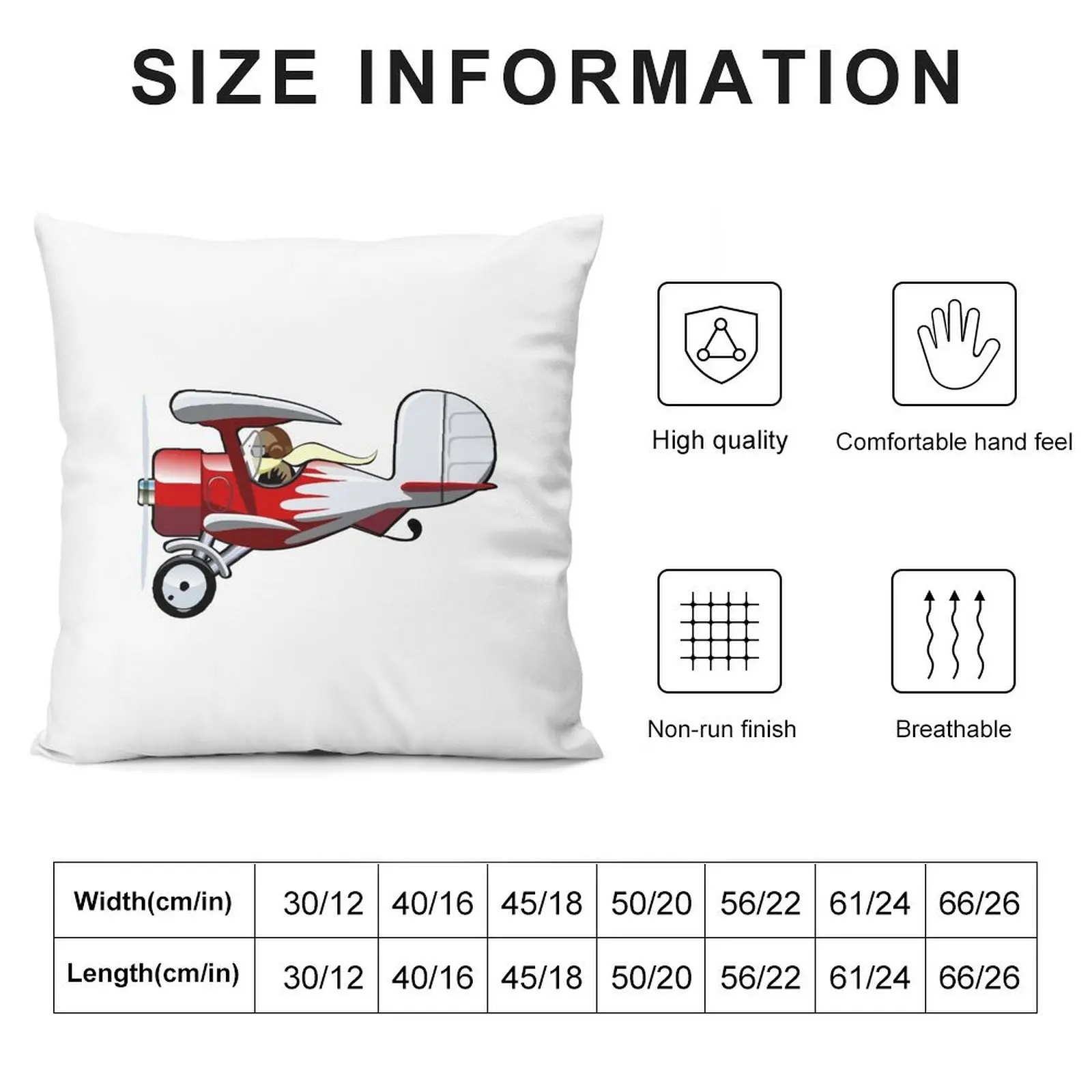 Cartoon Biplane Throw Pillow Decorative Sofa Cushions Luxury Sofa Cushions pillow cover luxury Throw Pillow Covers