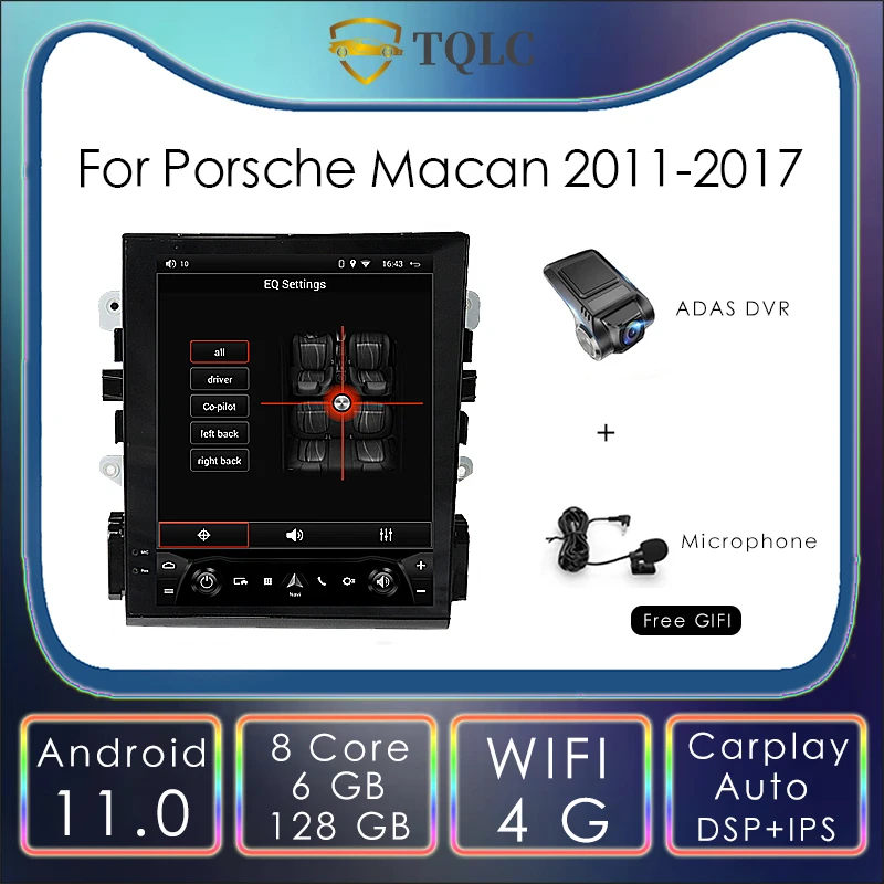 

Qualcomm For Porsche Macan 2011 -2017 Tesla Style Android11 128G Car Multimedia Player GPS Navi Radio Head Unit