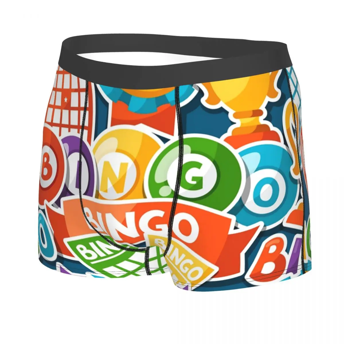 Custom Bingo Paper Game Underwear Men Stretch Boxer Briefs