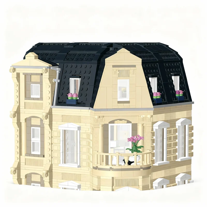 864 pièces MOC Blocs de construction modulaires pour plancher de grenier, modèle de paysage urbain, architecture, bricolage, cadeaux de Noël, idée de jouet créatif