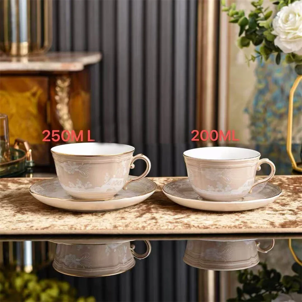 Home Furnishings Ceramic Cups And Plates Afternoon Tea Set Coffee Cups Restaurant Kitchen Supplies Gift Box 250ML/200mL