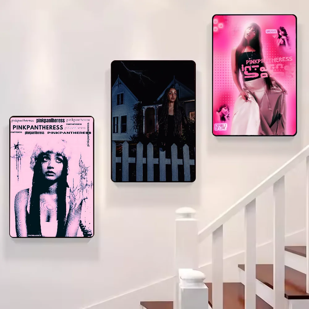 ملصق مغني النمر الوردي عالي الدقة جدار لاصق مقاوم للماء لغرفة المعيشة المنزلية وغرفة النوم والديكور الجمالي