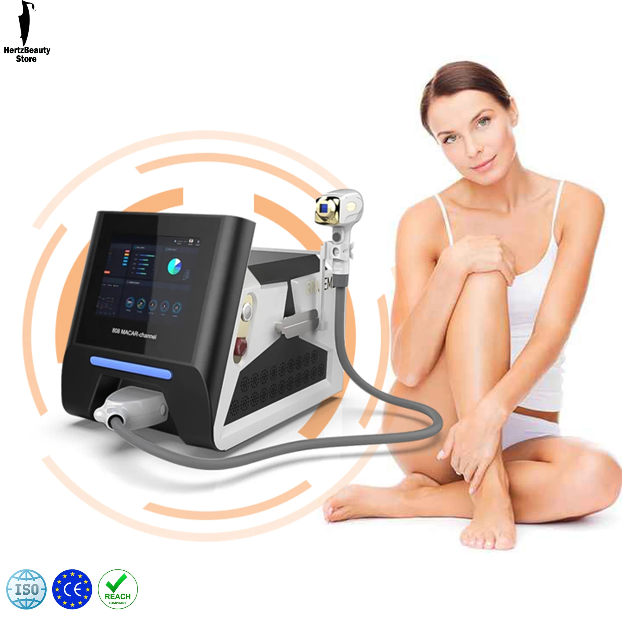 Triple Wave Strong Cooling System Diode Laser Ice Painless 808 Hair Removal 3 wavelengths Skin Rejuvenation Machine Salon Spa