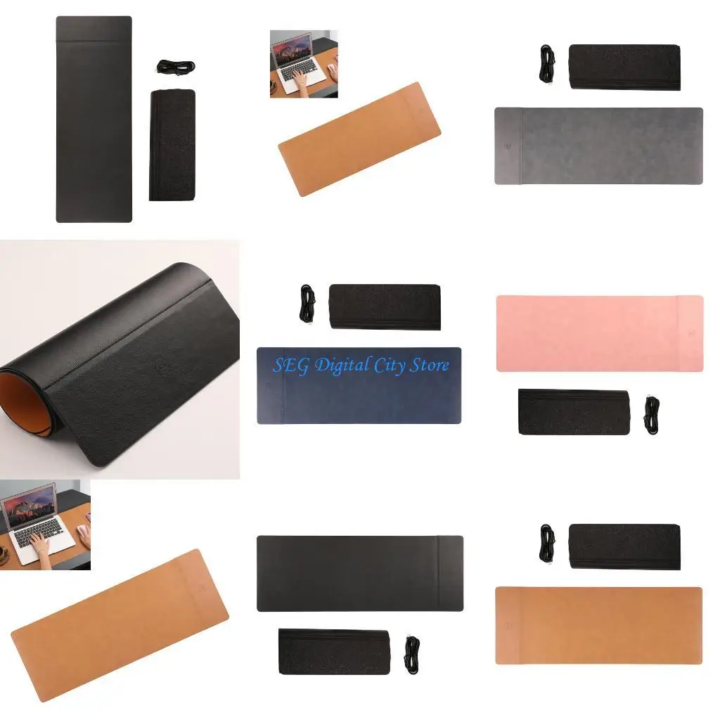 

U75B Ergonomic PU Leather Charging Mouse Pad 15W Power Delivery for ClutterFree Setups