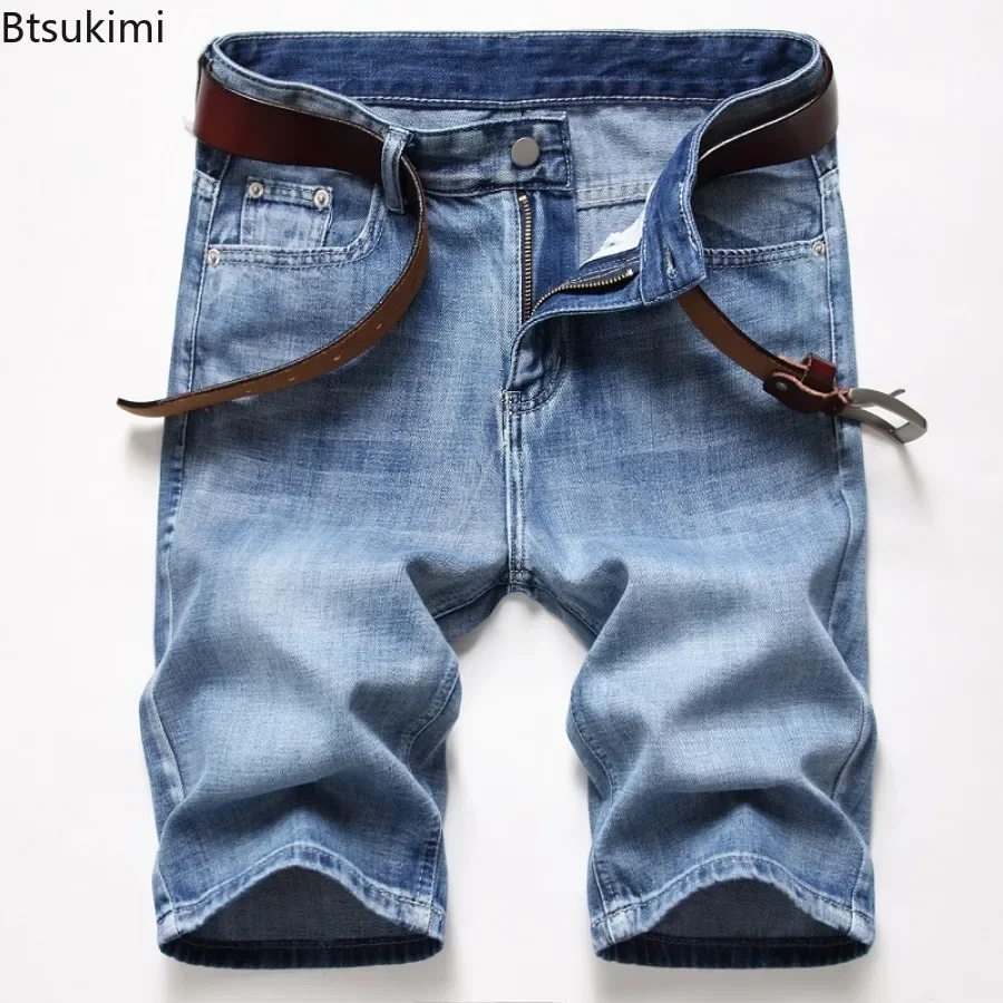 2024 Men's Summer Slim Denim Shorts Business Casual Fashion Loose Stretch All-Match Jeans Male High-End Brand Five-Point Pants