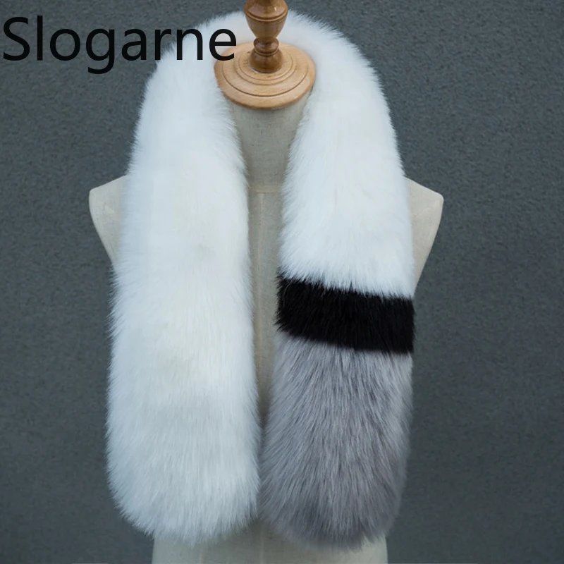 

Новый детский зимний шарф из искусственного лисьего меха, сохраняющий тепло, детские толстые меховые шарфы для девочек, модный пушистый глушитель, пушистый шейный платок