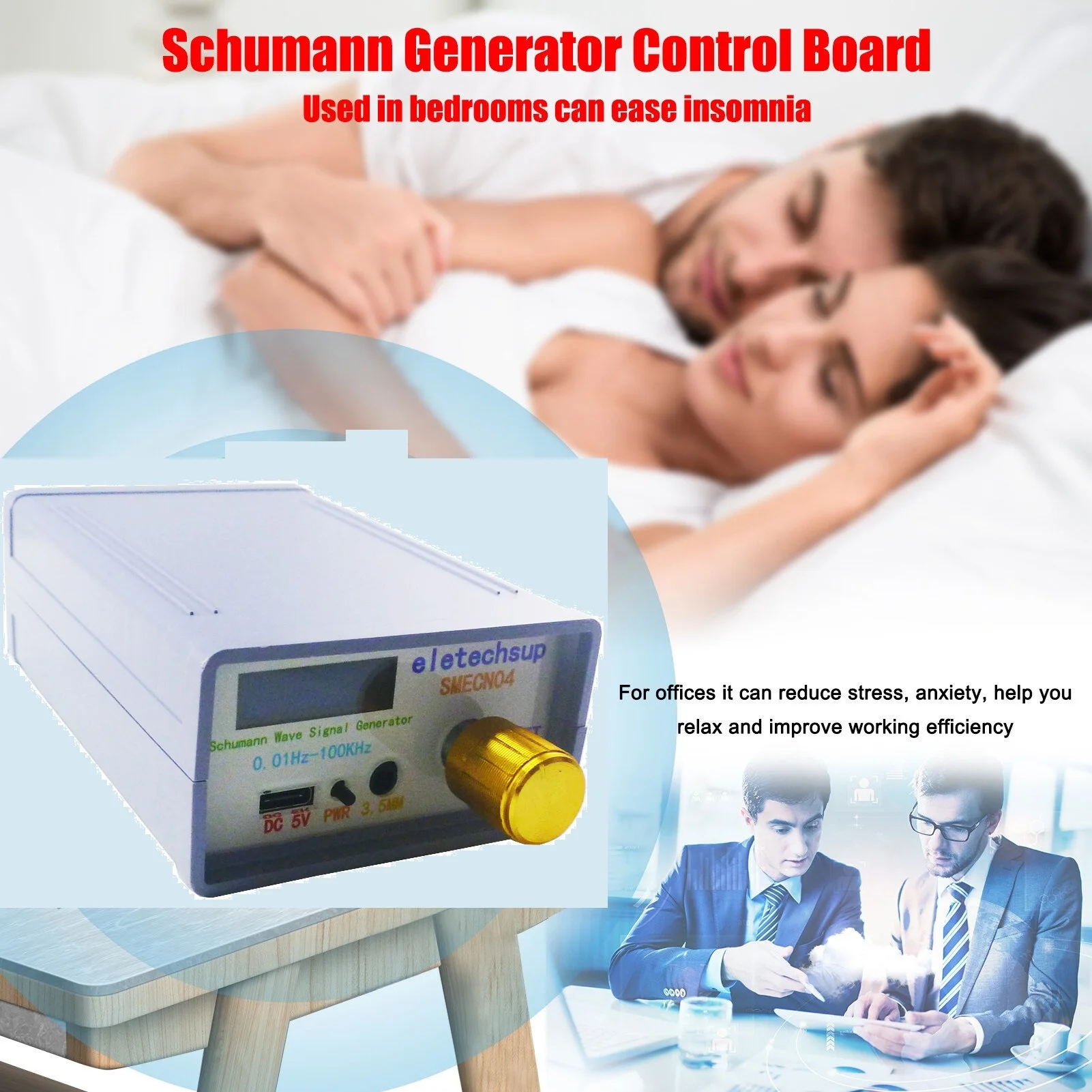 Schumann Resonances 0.01-100kHz Pure Sine Wave Signal Generator for Relax Sleep Improving Body's Perception of Sound and Images