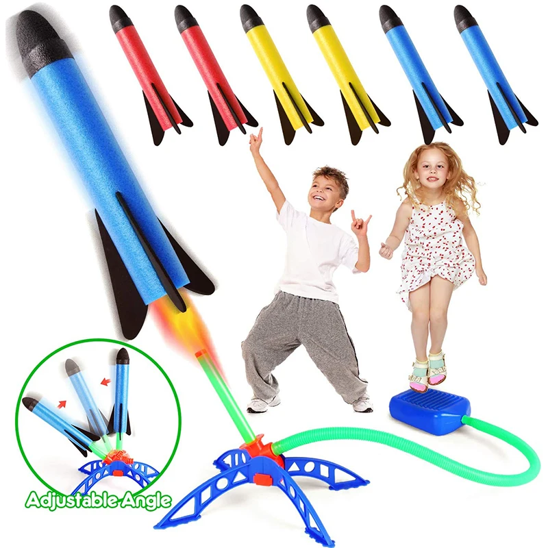 Kind Luft Rakete Fuß pumpe Launcher Outdoor Luft gepresste Stomp hoch fliegende Rakete Spielzeug Kinderspiel set Sprung Sportspiele Spielzeug für Kinder