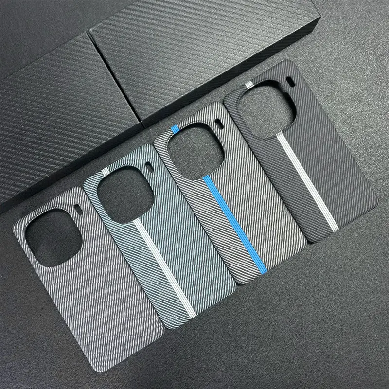 For VIVO IQOO 12 11 10 Pro Case Hard carbon fibre Slim Protective Back Cover Cases For IQOO Neo 9 8 Pro 7 7Se 12Pro Phone Shell