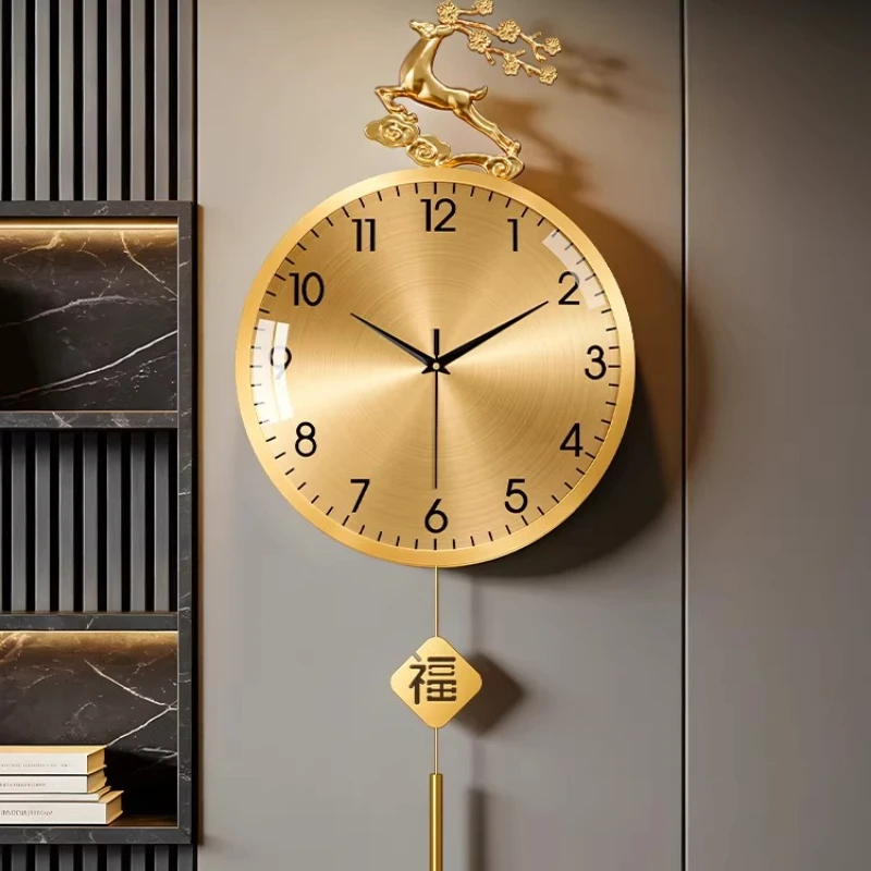 Brass modern luxury wall clock room decoration Home decor High-end elegant wall clock living room reloj de pared furniture