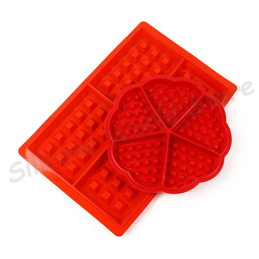 Silicone World Square Round Waffle Silicone Molds Cake Mold DIY Waffle Bakeware Baking Mold Pancake Baking Tray Kitchen Tools