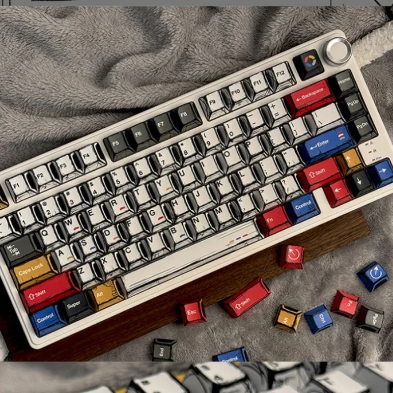 

New Comic KeyCaps Cherry Profile Sublimated Customized Personalized Mechanical Keyboard Manga Keycaps for Game Office Home Work