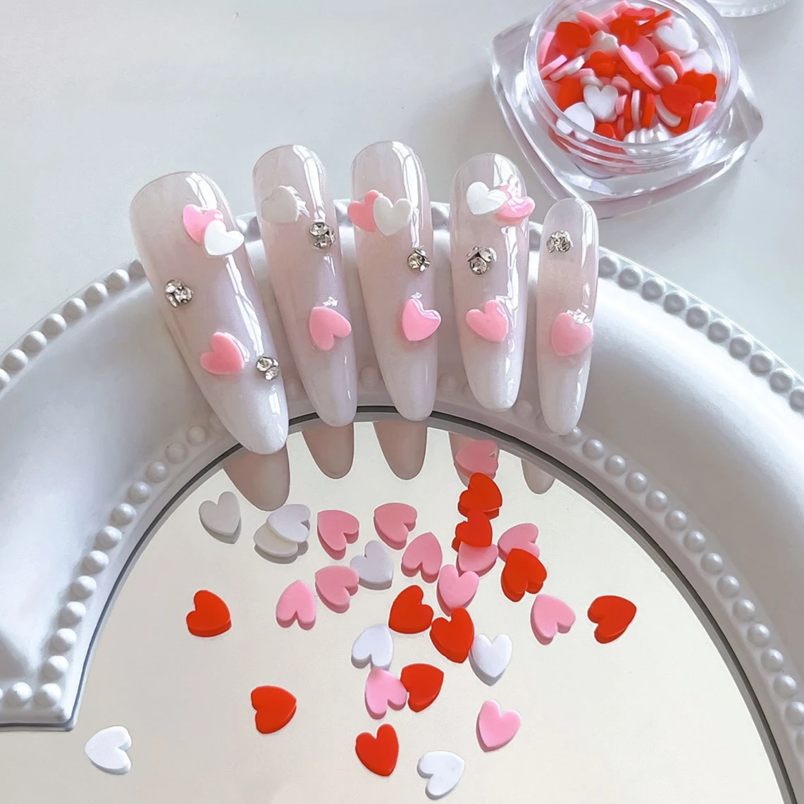 

Cute Korean Soft Resin Love Heart Glitter Powder Sequin Star Butterfly Moon Aurora Ultrathin DIY Nail Art Accessories Decoration