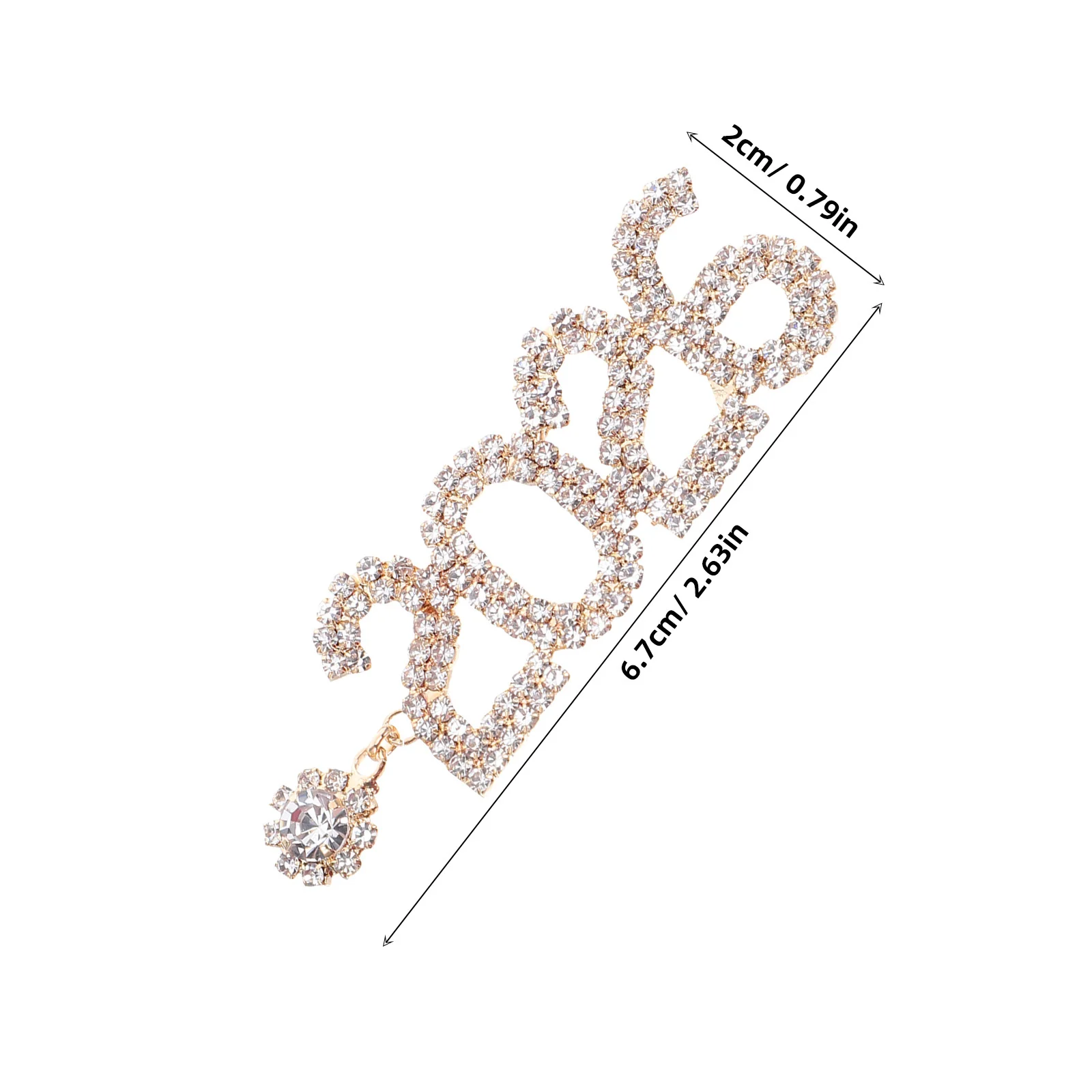 سباركلي حجر الراين 2026 عدد أقراط طويلة استرخى إسقاط أقراط السنة الجديدة حفلة عطلة مجوهرات بيان الملحقات #3