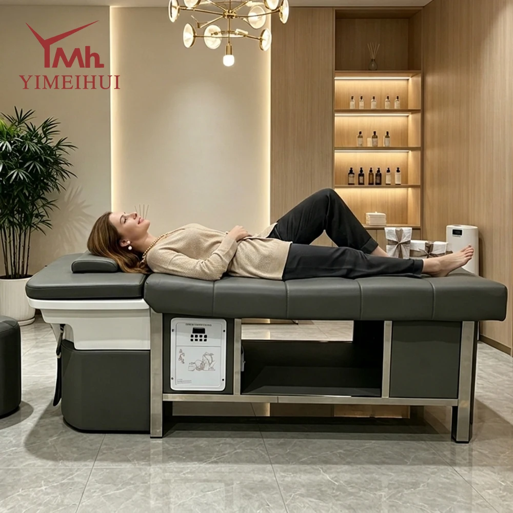 Factory Direct Thai Shampoo Spa Bed Stainless Steel Frame Acrylic Sink Hair Wash Station for Professional Hair Salon