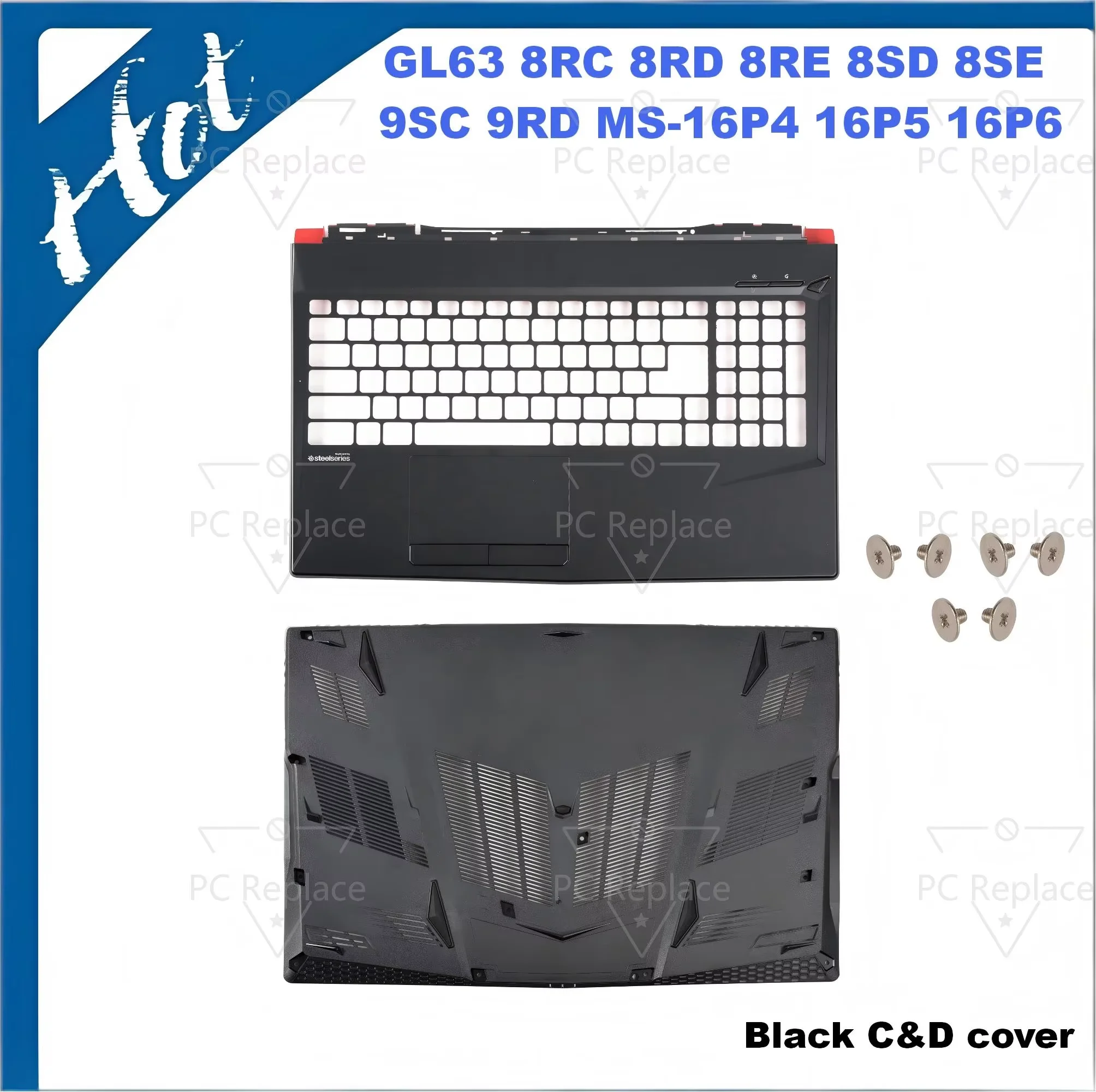 Верхняя крышка/нижний корпус для MSI GL63 8RC 8RD 8RE 8SD 8SE 9SC 9RD MS-16P4 16P5 16P6 16P7 16P8, основание для подставки для рук, 15.6 дюймов