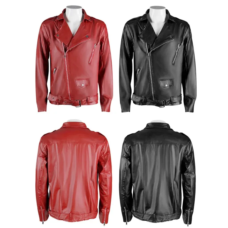 Winter PU leather jackets for men motorcyclist cosplay slim fit male coat men's biker jacket steampunk gothic clothing