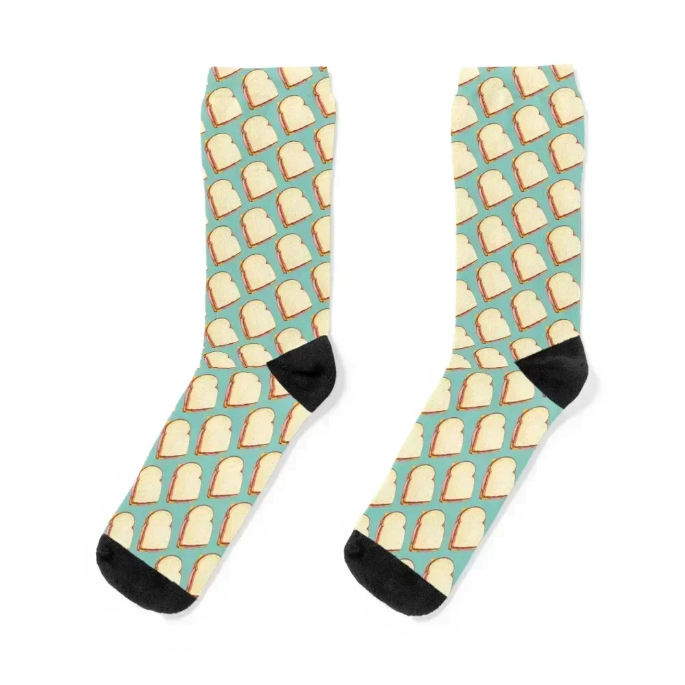 

Bologna Sandwich Pattern - Blue Socks gym floor funny gift Socks Men Women's