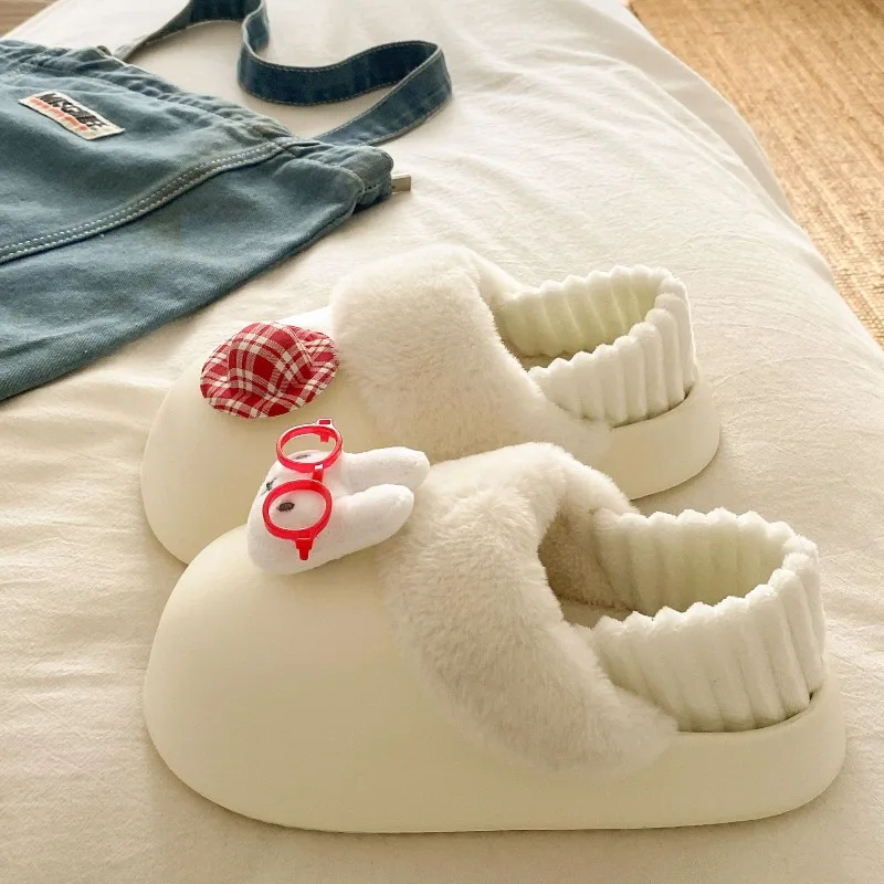 Nieuwe Kawaii Nijntje Konijn Warme Katoenen Slippers Cartoon en Fluwelen Antislip Lichtgewicht Baotou Slippers Kinderfestival Cadeau