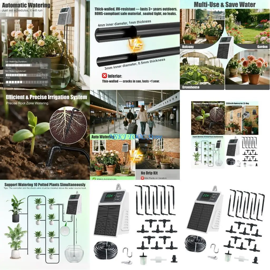 

L8RC Solar Powered Garden Irrigation Equipped with Intelligent Water Management Easy Assembly for Efficient Outdoor Indoor Use