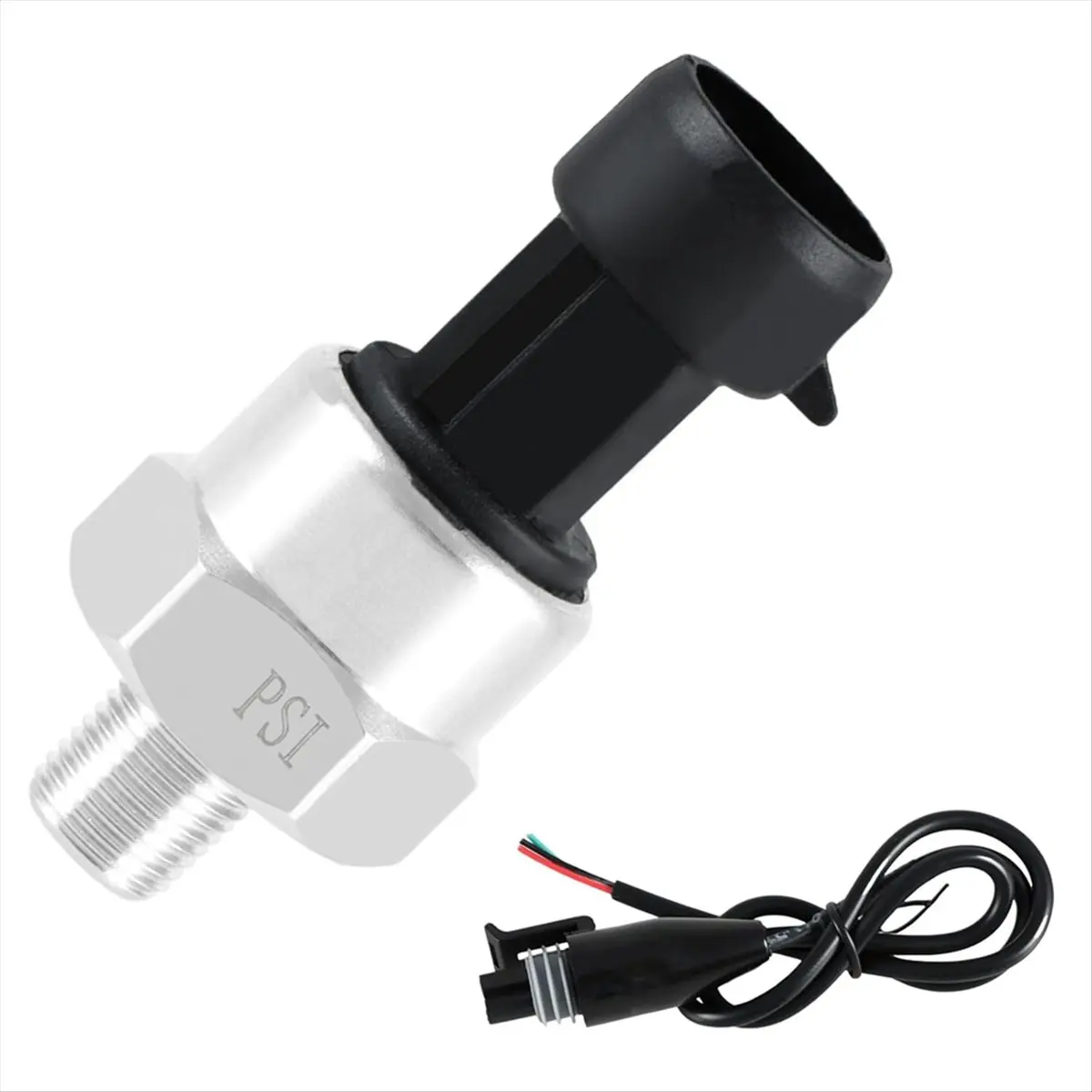 A64K 150 PSI Pressure Transducer Sensor with Connector Harness,1/8In NPT Thread Stainless Steel Pressure Transmitter for Oil