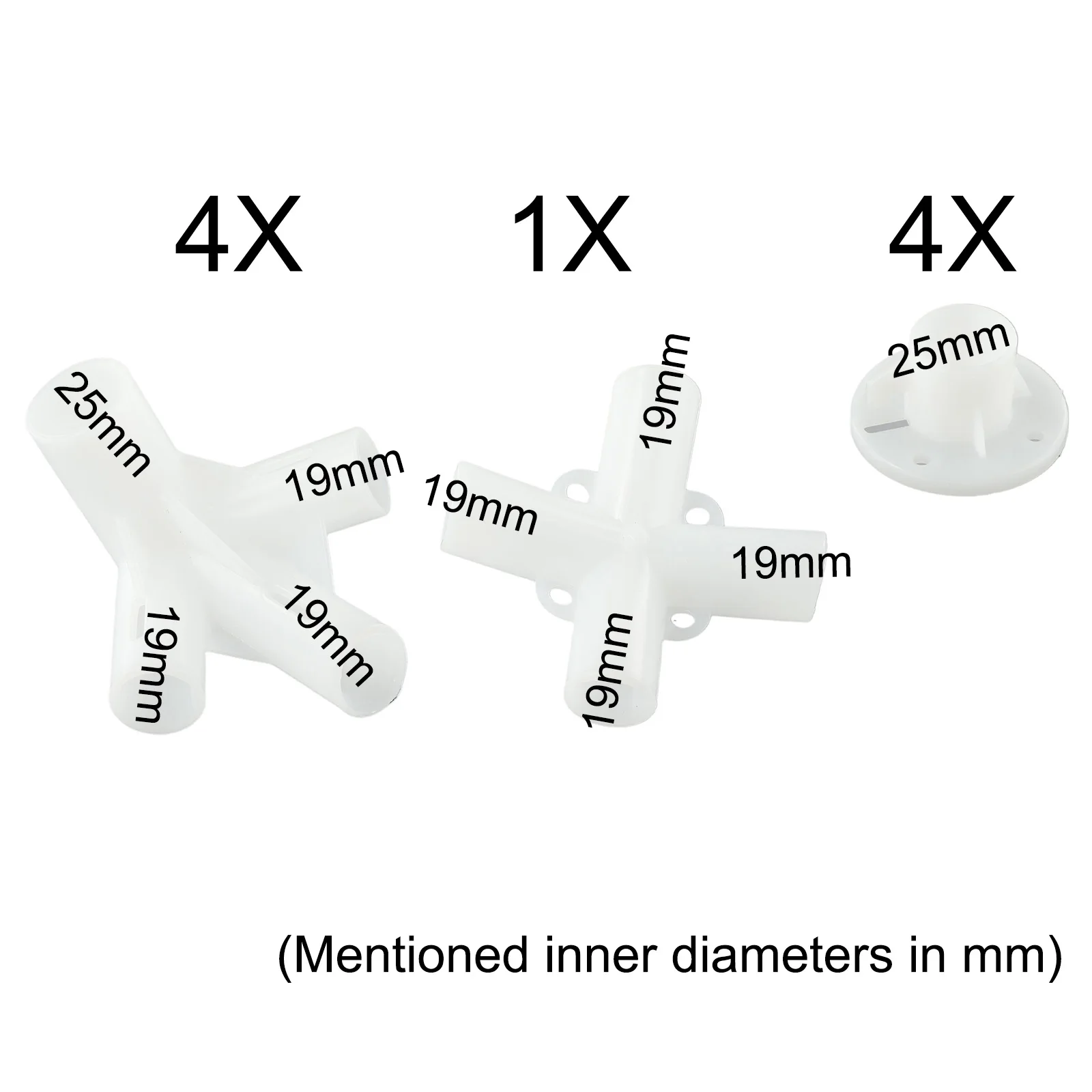 9Pcs/set Spare Parts Tent Connector Parts For 3x3m Gazebo Awning Tent Feet Corner Center Connector 25/19mm