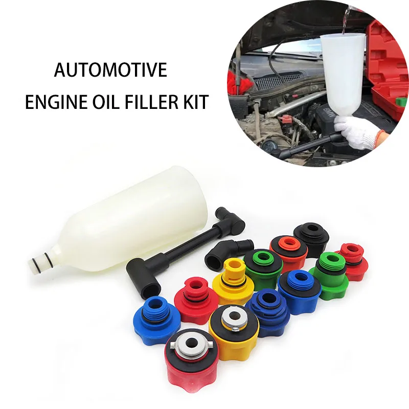 15Pcs/Set Car Engine Oil Filter Funnel Adaptor Opening Filling Filler Set Tool Swivel Offset Equipment Maintenance Tools