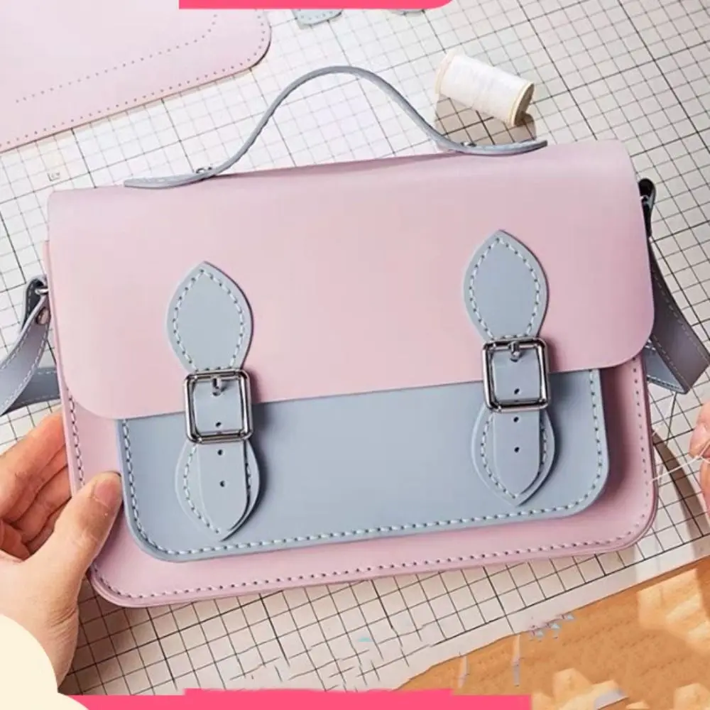 PU Leather DIY Material Bag Vintage DIY 10 Colors Shoulder Crossbody Bag Hand-stitched Self-made Bag Women