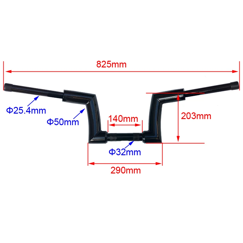 HCMT 1.25 Handlebars for Harley Softail 18+ 8-12 Inch Rise