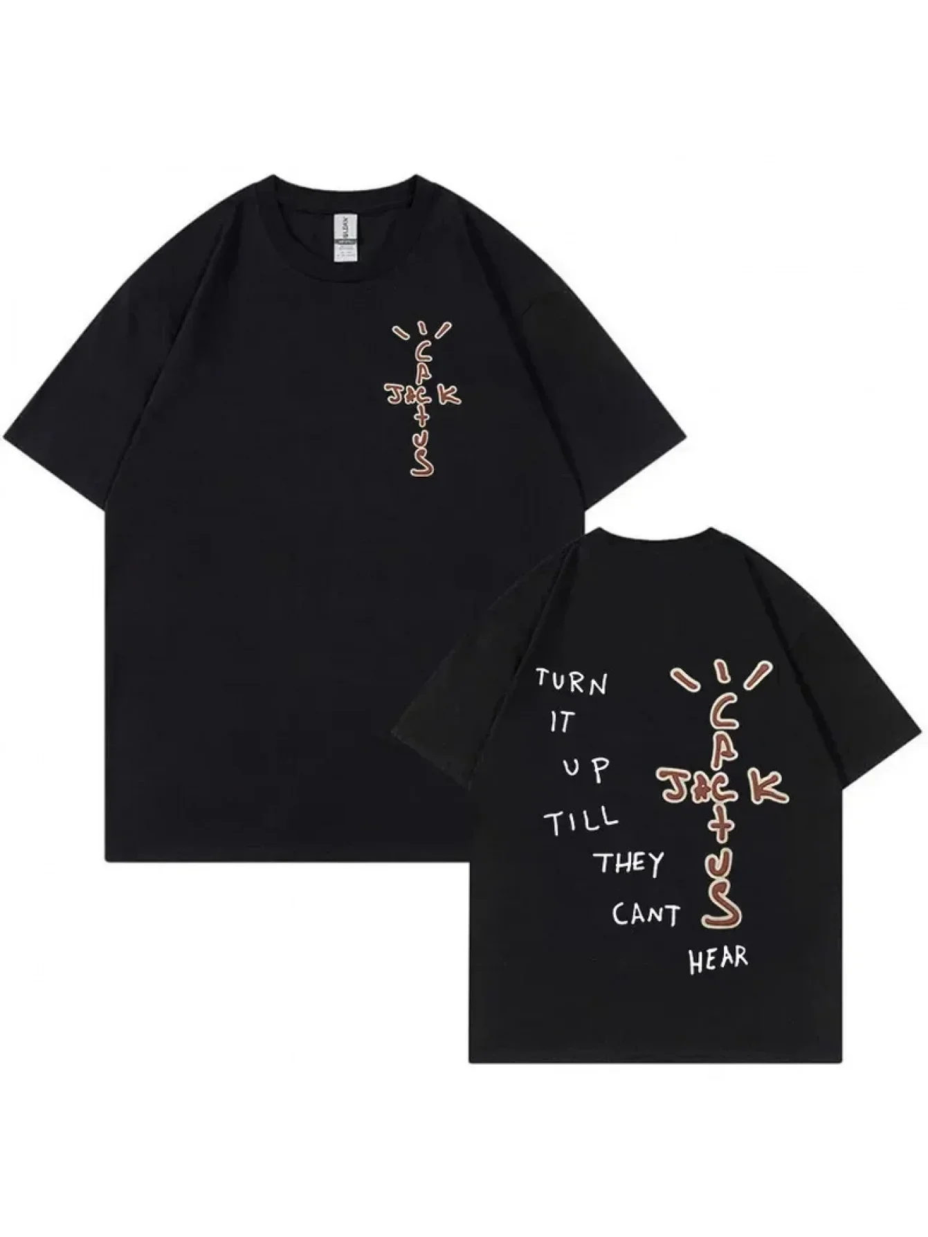 

Cactus Jack Retro Graphic Print T-shirt for Men Women Hip Hop Streetwear Oversized Short Sleeve Cotton T-shirt Casual Summer Top