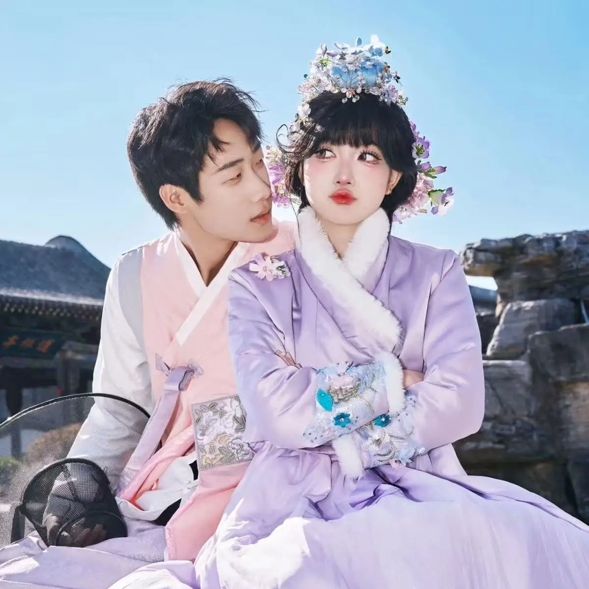 Inverno engrossar algodão hanbok topos roupas tradicionais coreanas femininas high-end ano novo casaco quente festivo roupas de neve feminino