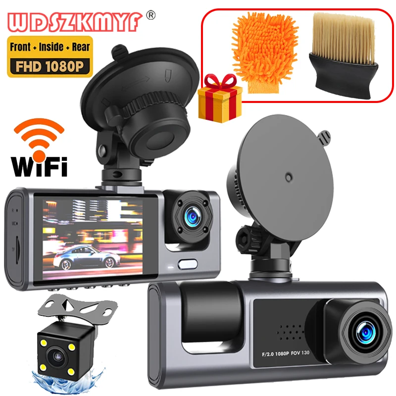 

3 Channel Dash Cam for Cars Camera WIFI APP Car DVR 1080P Video Recorder Rear View Camera for Vehicle Black Box Car accessory