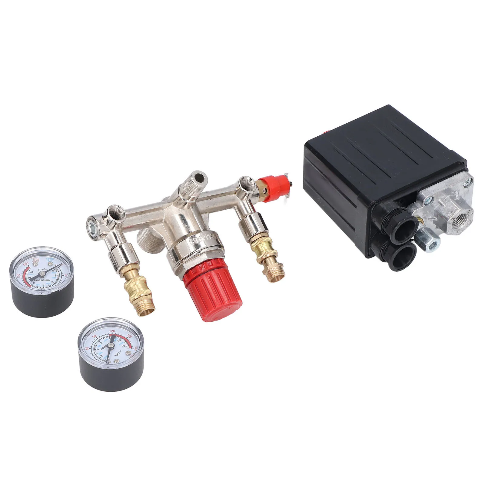 Air Compressor Pressure Valve Kit Vertical  Manifold Regulator 90‑120PSI AC Air Compressor Pressure  Control Valve