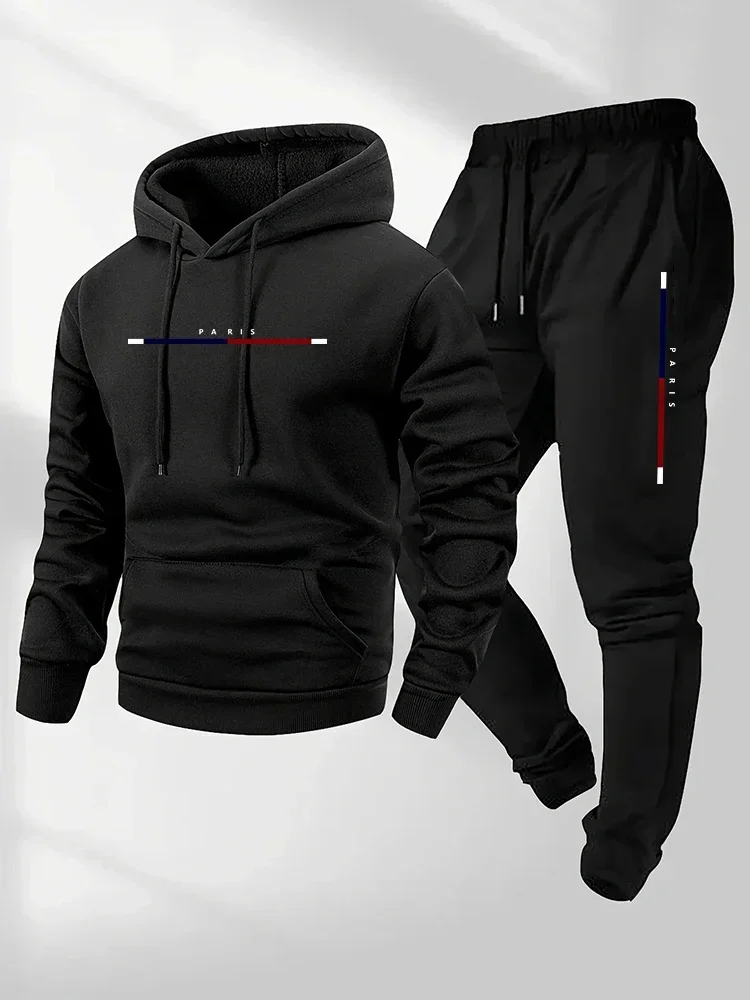 Autumn Winter Gym Running Sportswear Men's Tracksuit Printing Casual Hoodie Sweatshirts Outdoors Fitness Sports Jogging Clothing