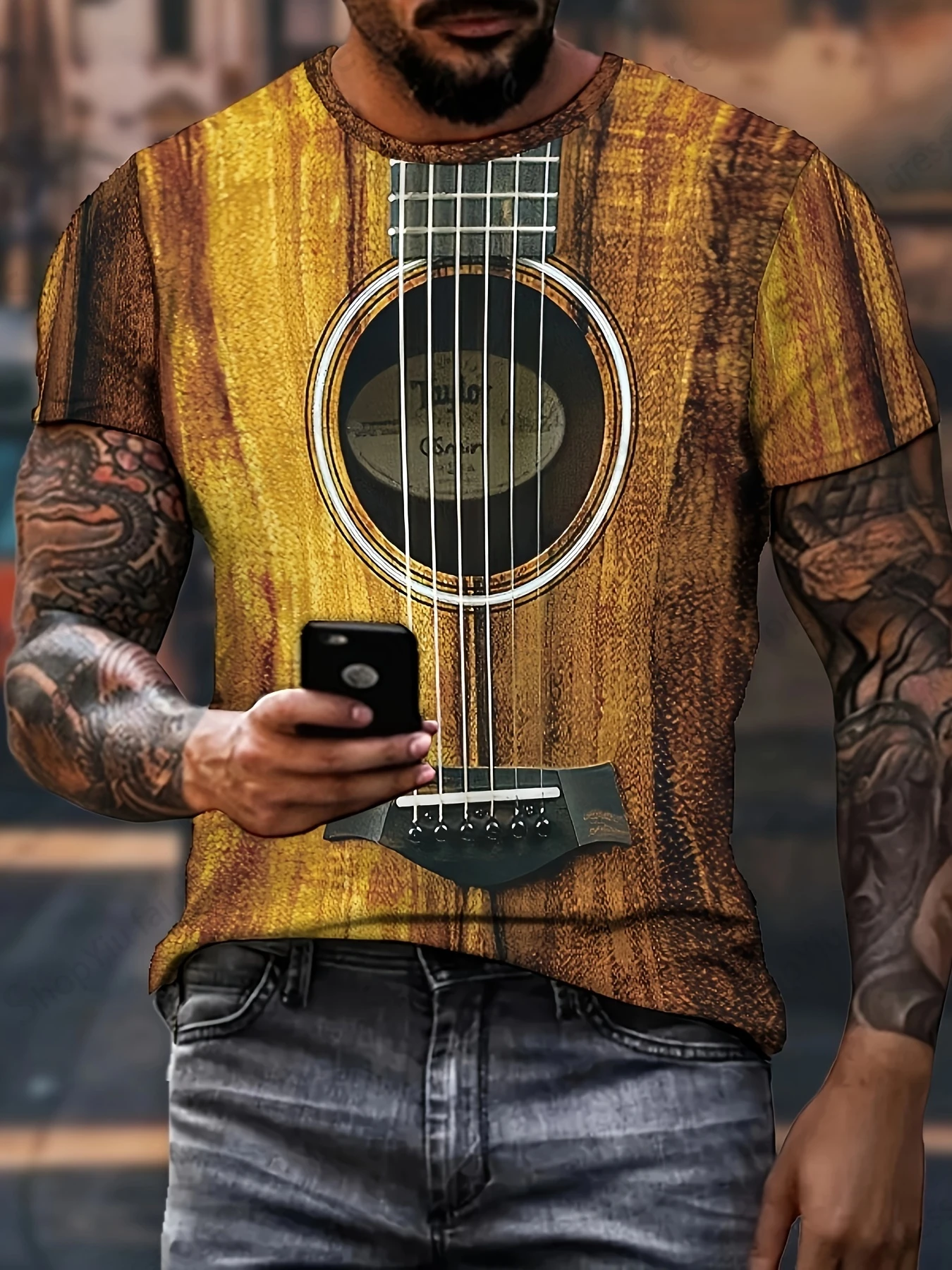 Instruments Guitar 3d Print T-shirt Men Women Fashion Short Sleeve T-shirt Kids Hip Hop Tops Tees Oversized Camiseta Summer Tops