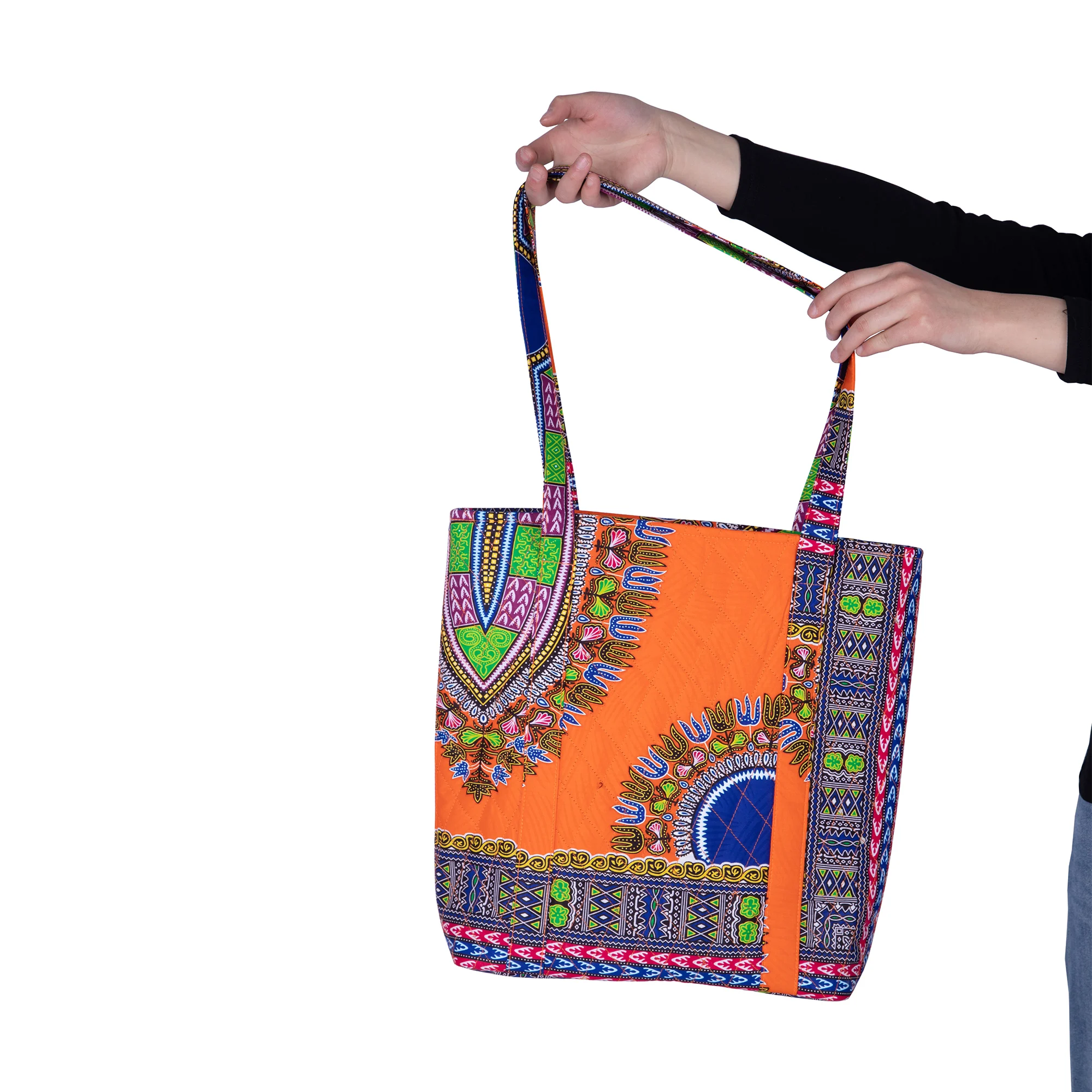 Fotografia 7: Bolsa de lona feminina africana, bolsa vintage com estampa para compras, designer de luxo WYB1095