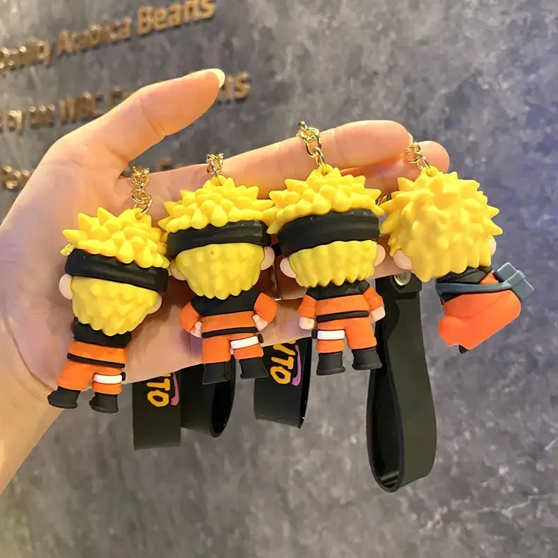 2024 New Naruto Cartoon Keychain Naruto Doll School Bag Pendant Car Key Chain Accessories Women\'s Bag Pendant Children\'s Gift